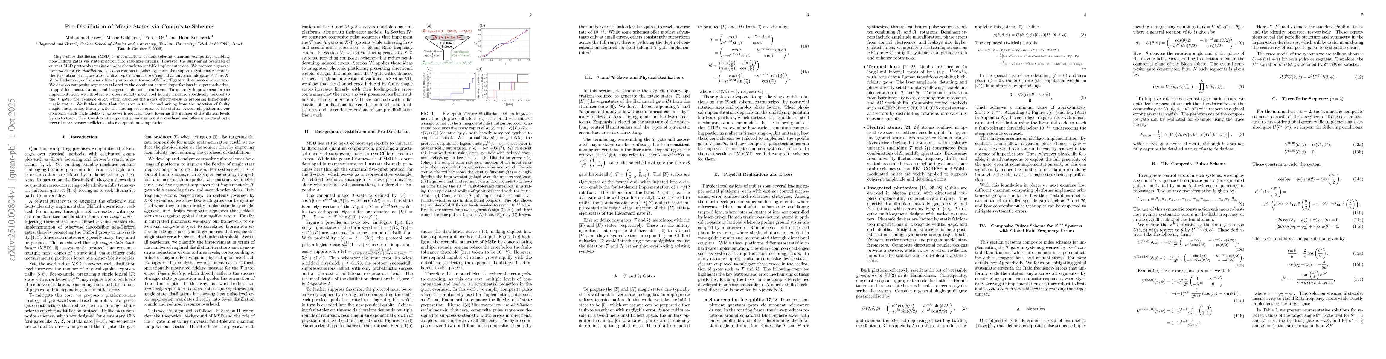 Thumbnail for Pre-Distillation of Magic States via Composite Schemes
