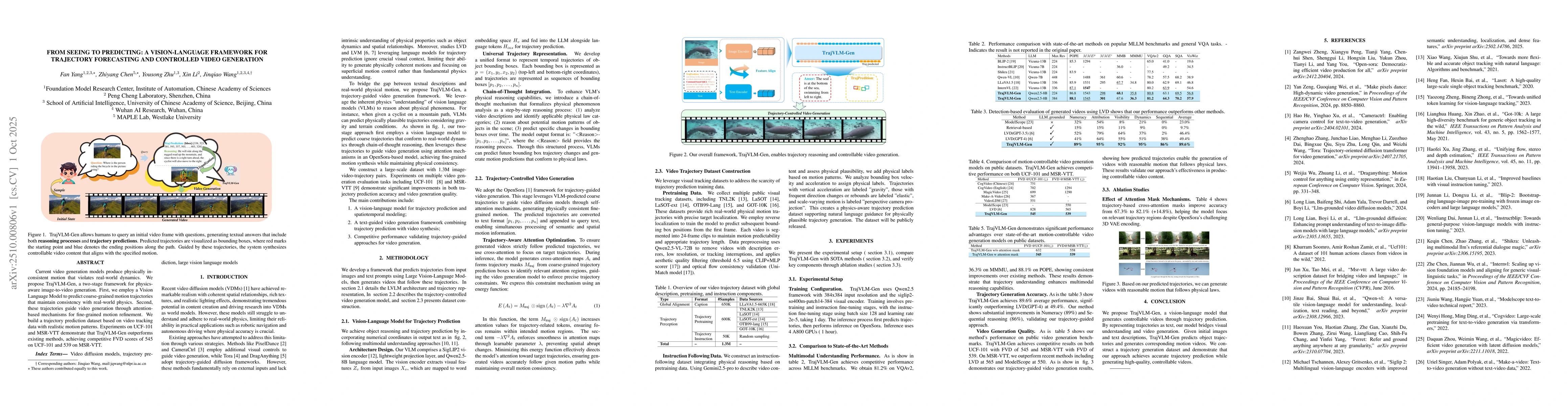 Thumbnail for From Seeing to Predicting: A Vision-Language Framework for Trajectory
  Forecasting and Controlled Video Generation