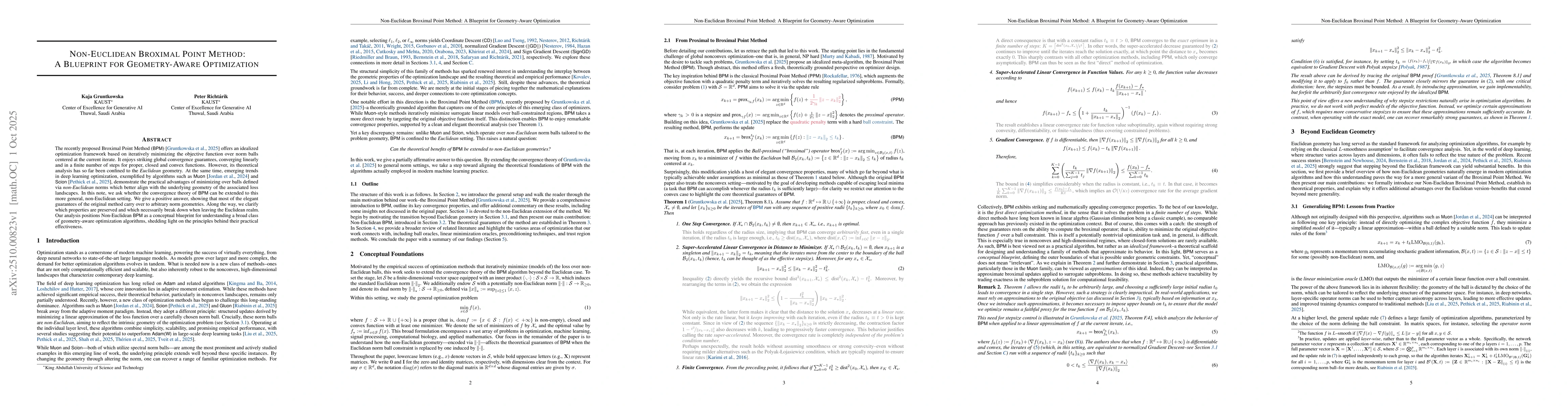 Thumbnail for Non-Euclidean Broximal Point Method: A Blueprint for Geometry-Aware
  Optimization