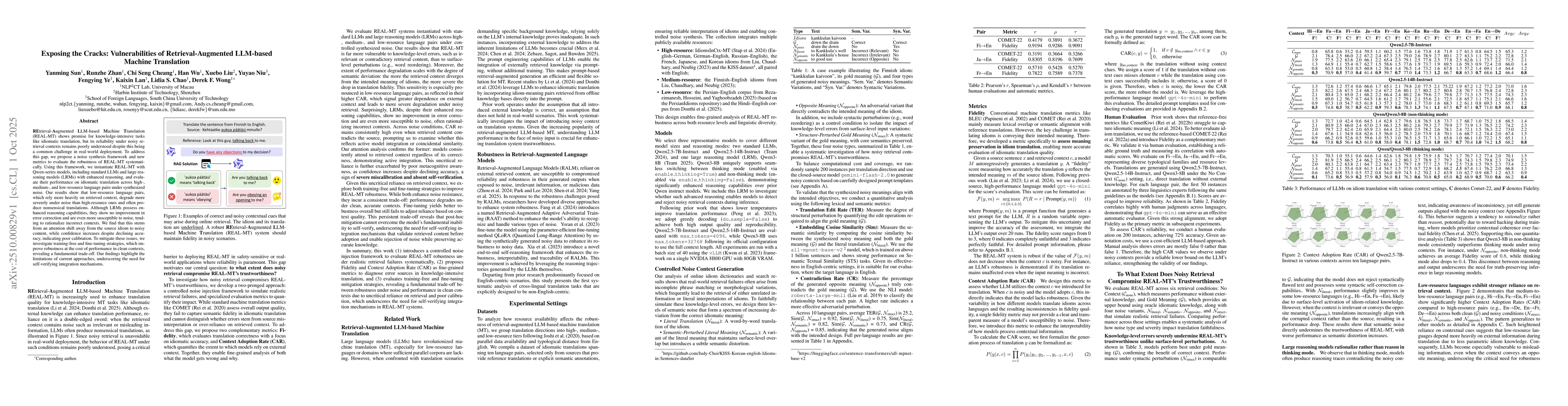 Thumbnail for Exposing the Cracks: Vulnerabilities of Retrieval-Augmented LLM-based
  Machine Translation