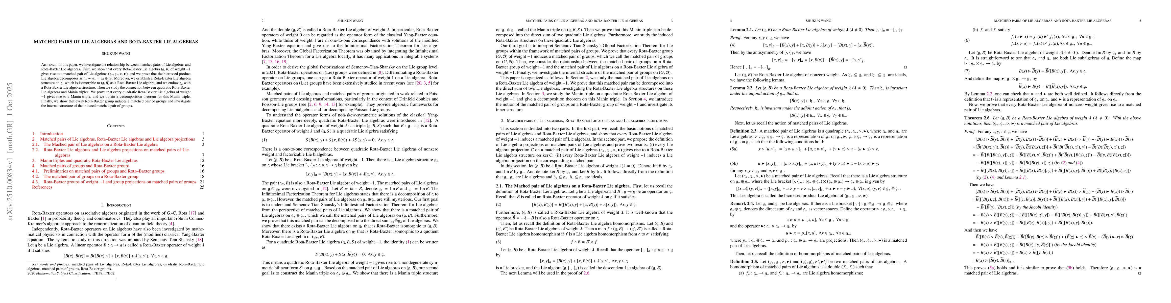 Thumbnail for Matched pairs of Lie algebras and Rota-Baxter Lie algebras