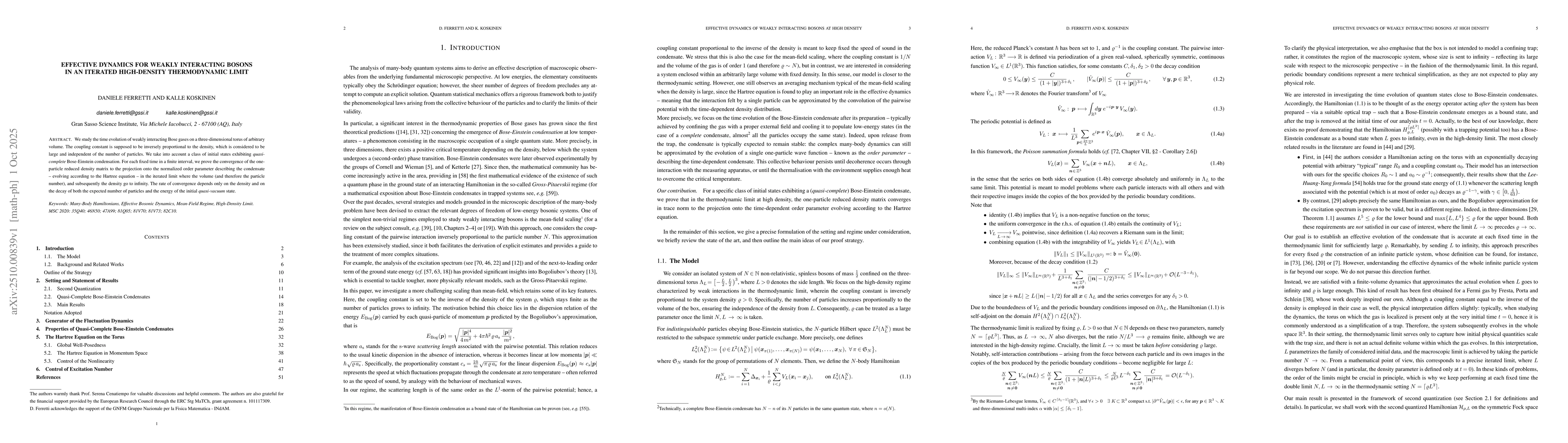 Thumbnail for Effective Dynamics for Weakly Interacting Bosons in an Iterated
  High-Density Thermodynamic Limit