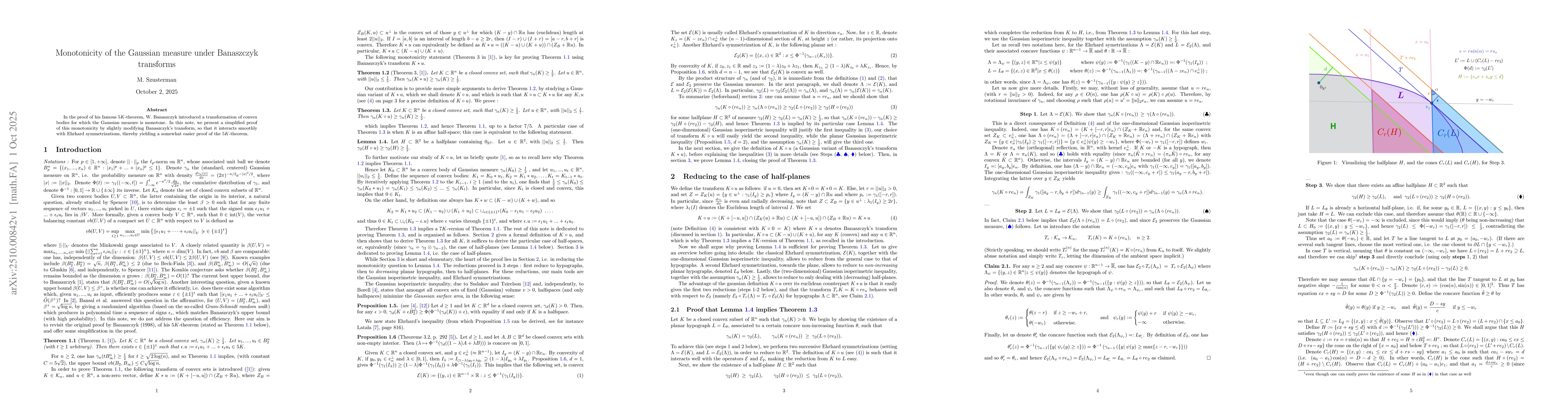 Thumbnail for Monotonicity of the Gaussian measure under Banaszczyk transforms
