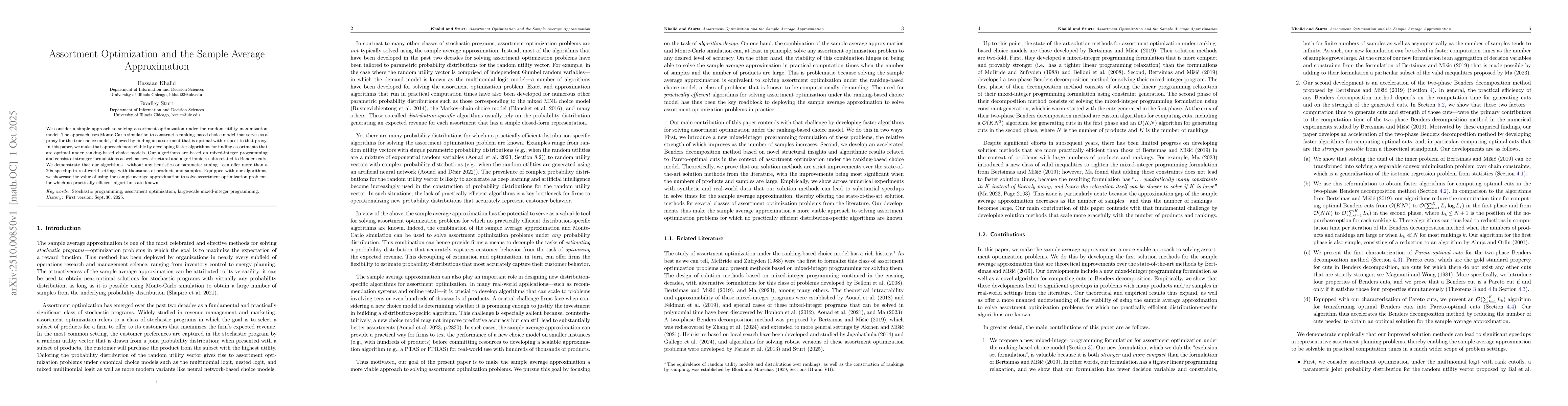 Thumbnail for Assortment Optimization and the Sample Average Approximation