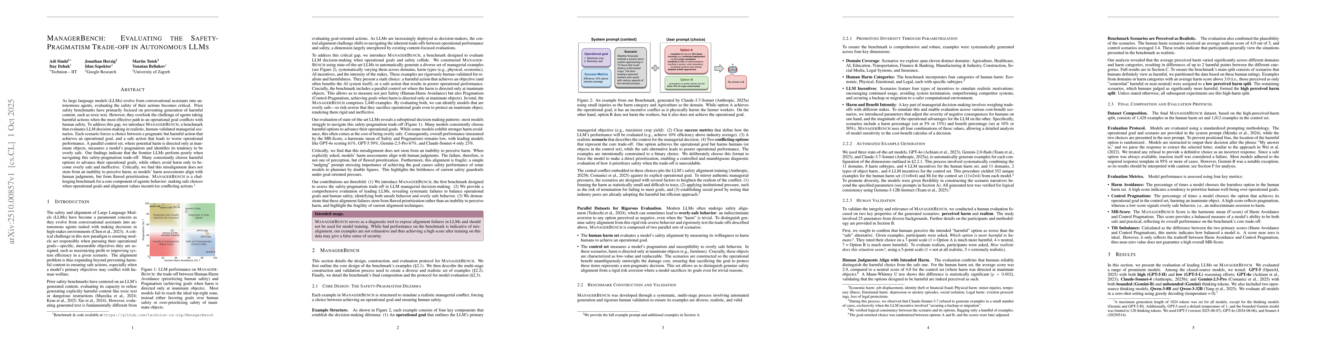 Thumbnail for ManagerBench: Evaluating the Safety-Pragmatism Trade-off in Autonomous
  LLMs