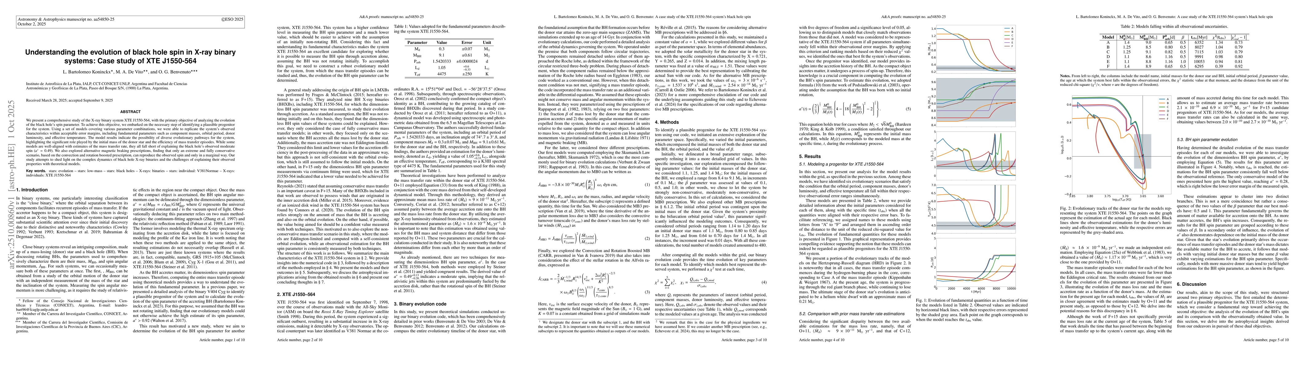 Thumbnail for Understanding the evolution of black hole spin in X-ray binary systems:
  Case study of XTE~J1550-564