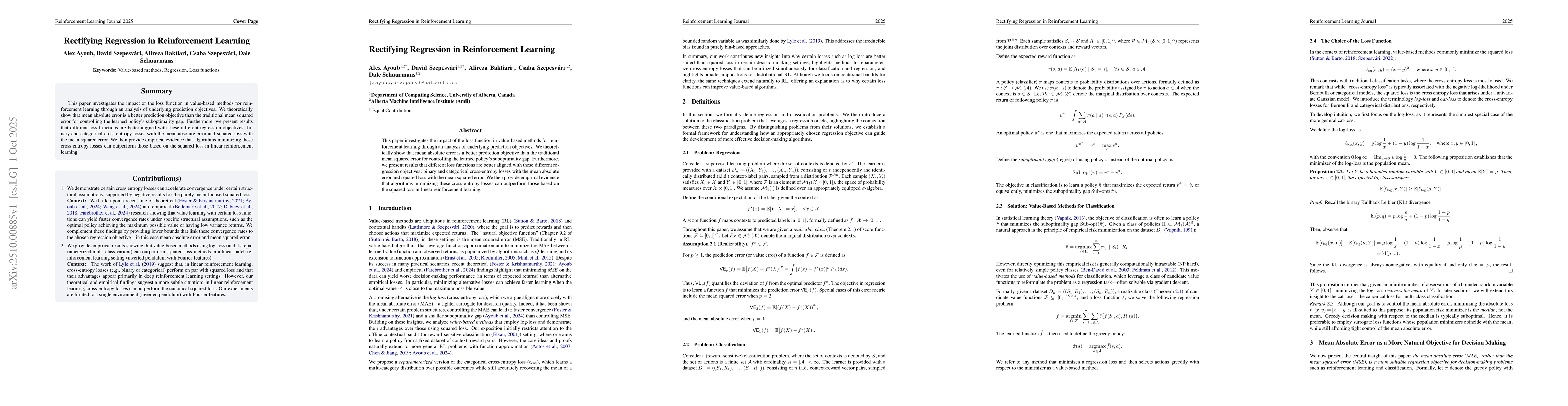 Thumbnail for Rectifying Regression in Reinforcement Learning
