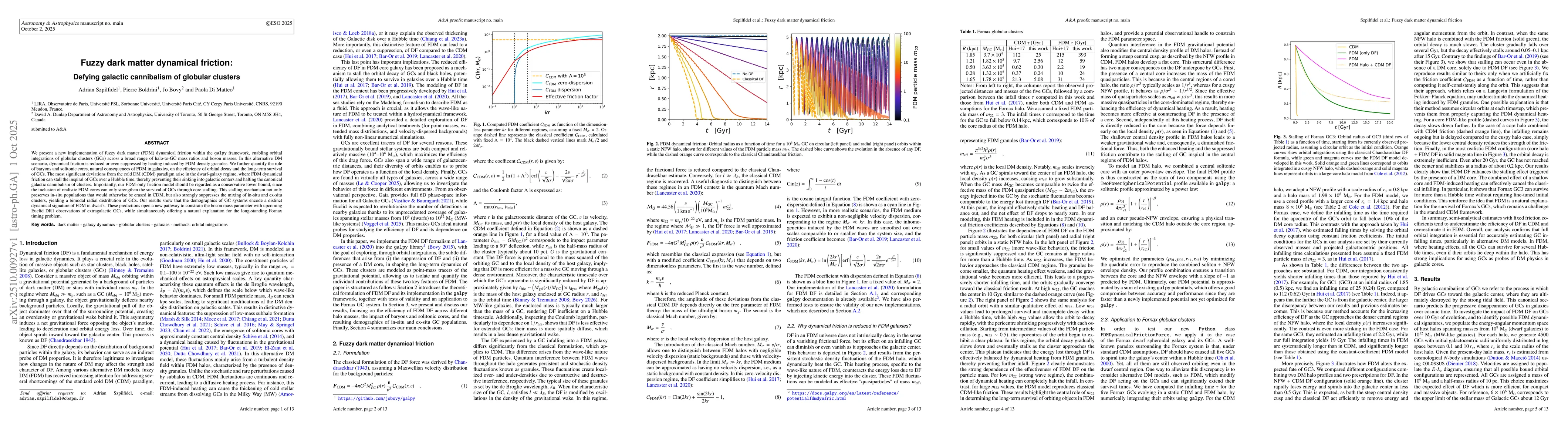 Thumbnail for Fuzzy dark matter dynamical friction: Defying galactic cannibalism of
  globular clusters
