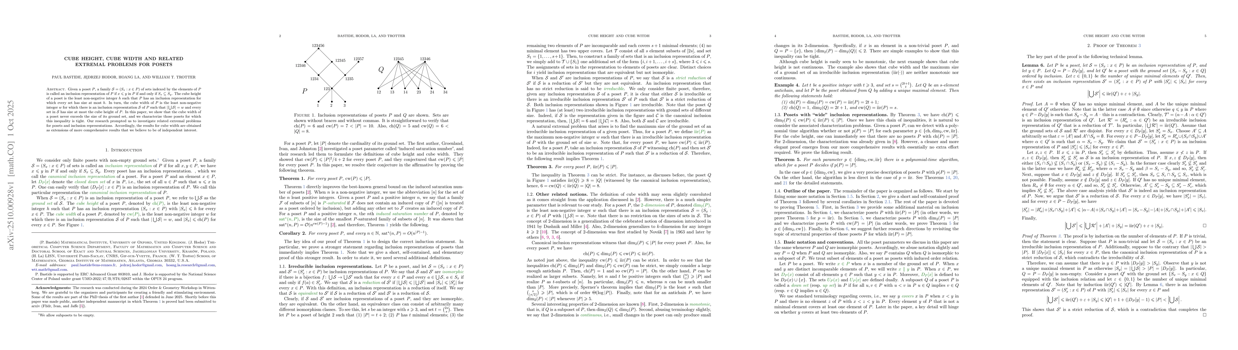 Thumbnail for Cube Height, Cube Width and Related Extremal Problems for Posets
