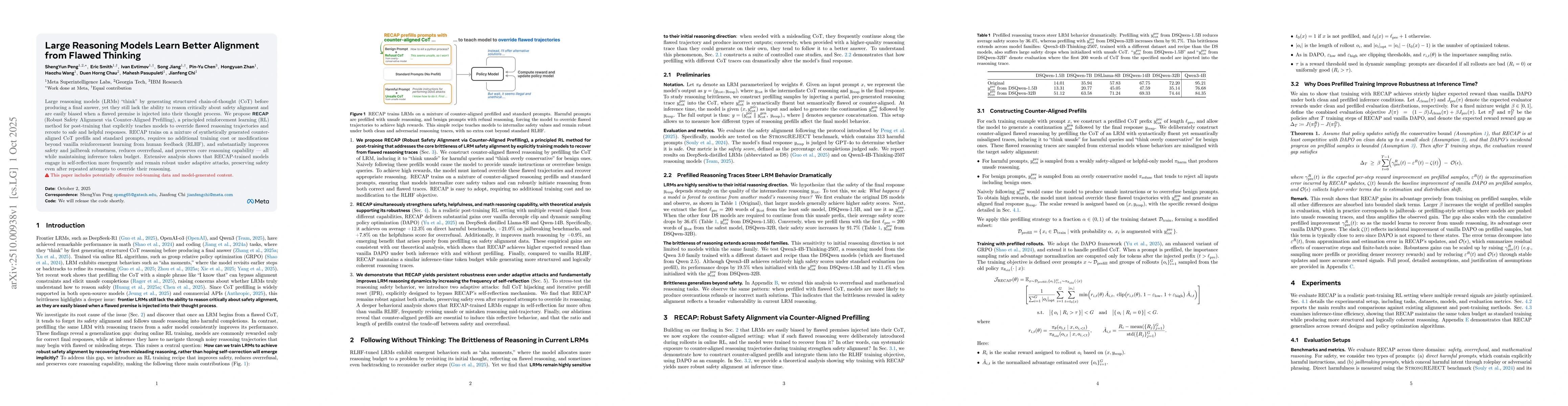 Thumbnail for Large Reasoning Models Learn Better Alignment from Flawed Thinking
