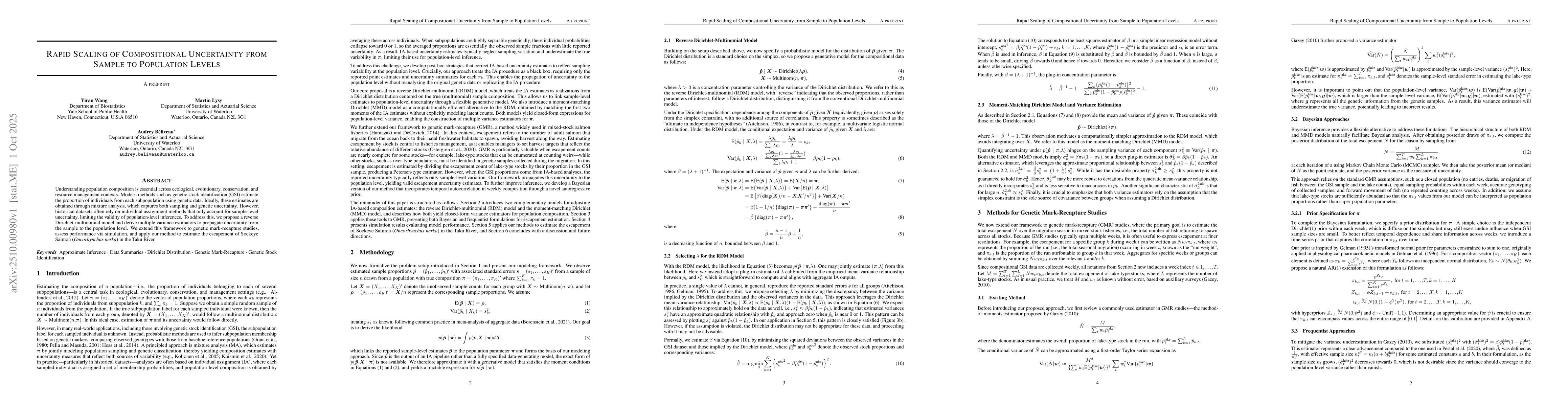 Thumbnail for Rapid Scaling of Compositional Uncertainty from Sample to Population
  Levels