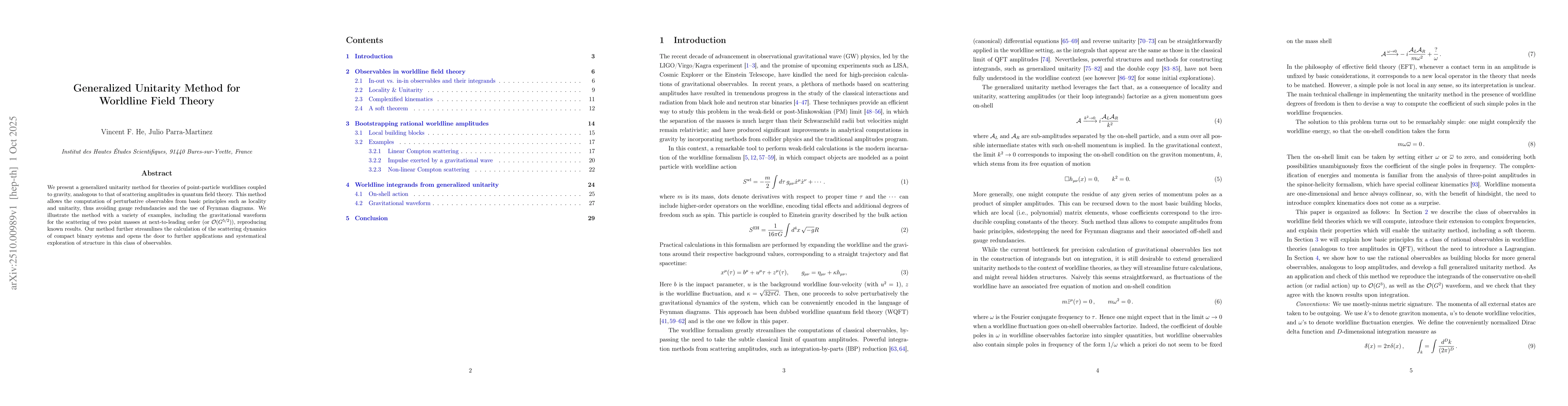 Thumbnail for Generalized Unitarity Method for Worldline Field Theory