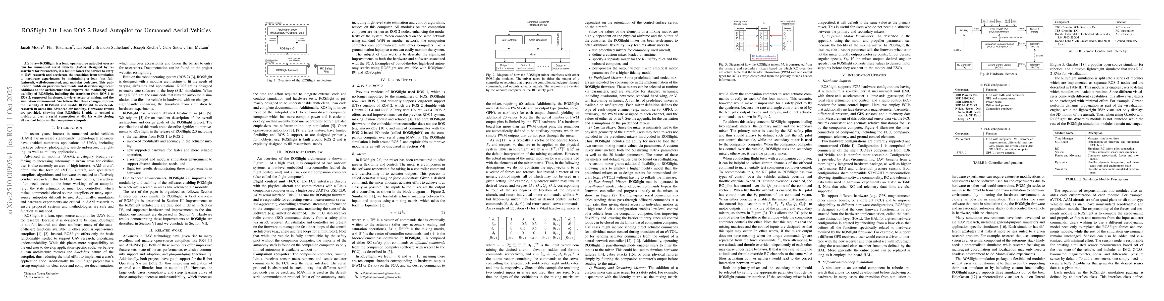Thumbnail for ROSflight 2.0: Lean ROS 2-Based Autopilot for Unmanned Aerial Vehicles
