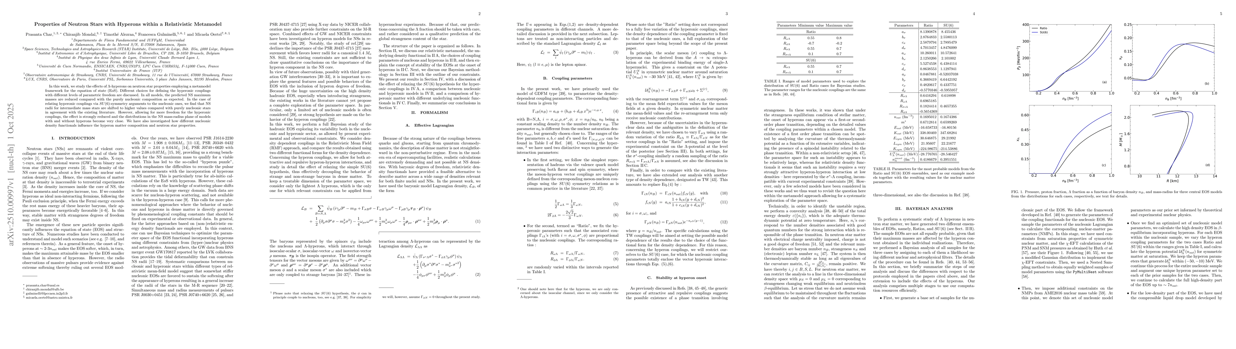 Thumbnail for Properties of Neutron Stars with Hyperons within a Relativistic
  Metamodel