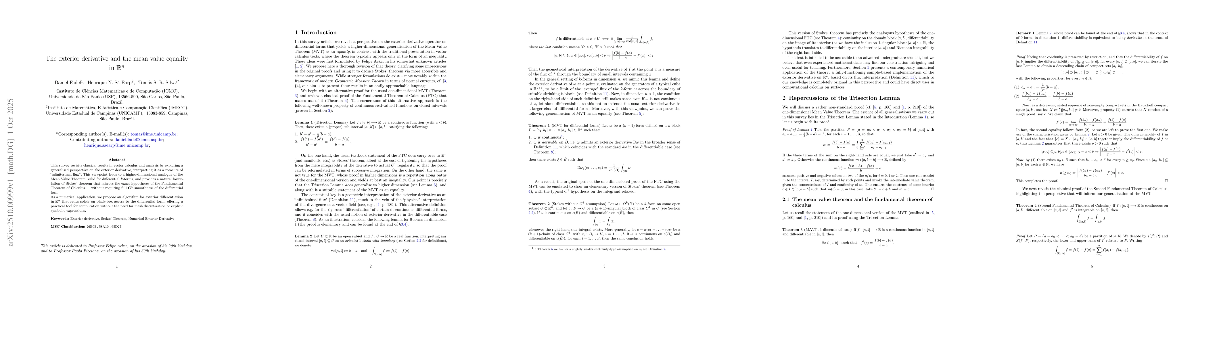 Thumbnail for The exterior derivative and the mean value equality in $\mathbb{R}^n$