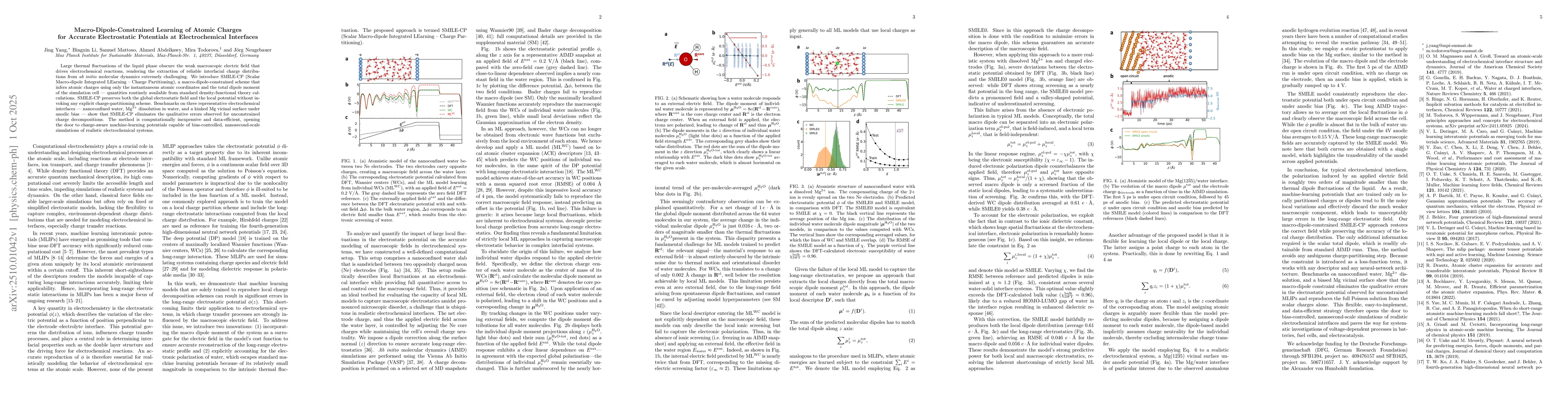 Thumbnail for Macro-Dipole-Constrainted Learning of Atomic Charges for Accurate
  Electrostatic Potentials at Electrochemical Interfaces