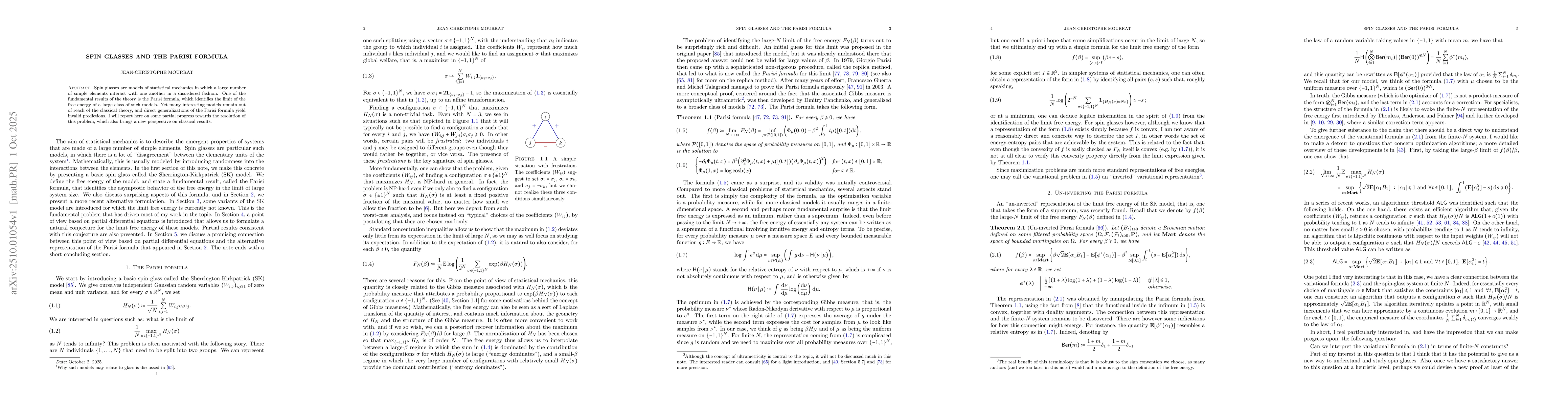 Thumbnail for Spin glasses and the Parisi formula