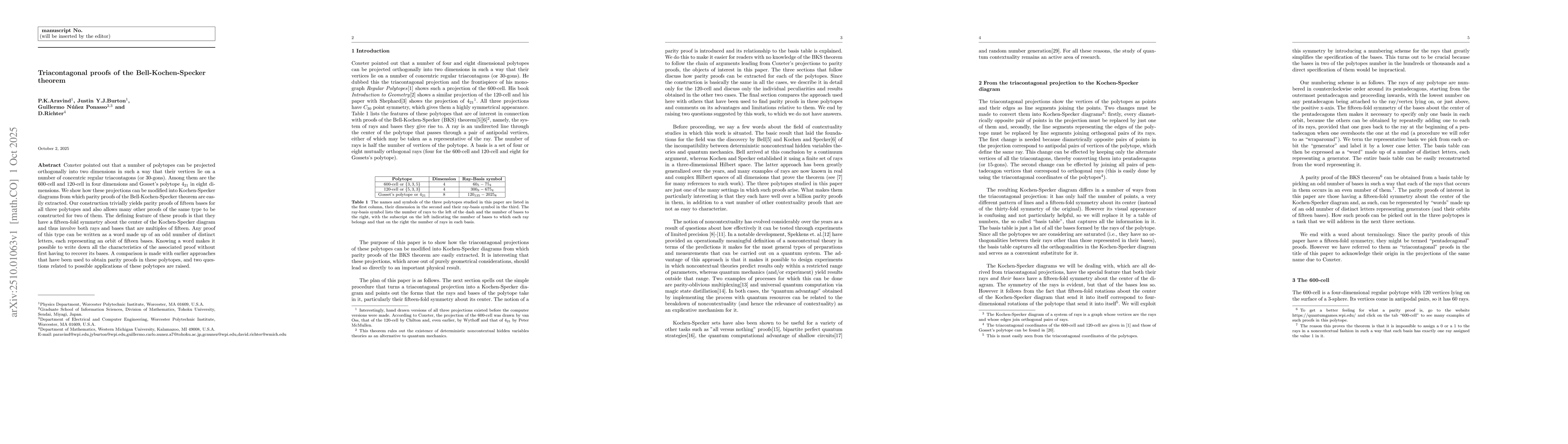 Thumbnail for Triacontagonal proofs of the Bell-Kochen-Specker theorem