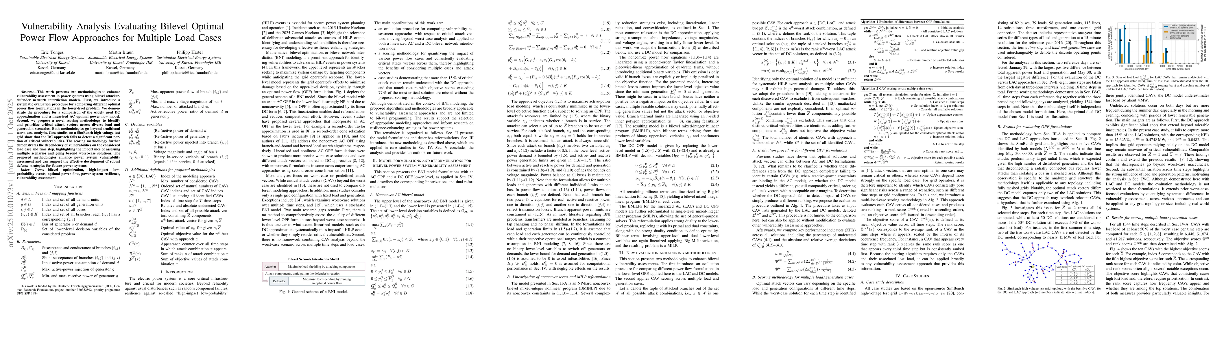 Thumbnail for Vulnerability Analysis Evaluating Bilevel Optimal Power Flow Approaches
  for Multiple Load Cases