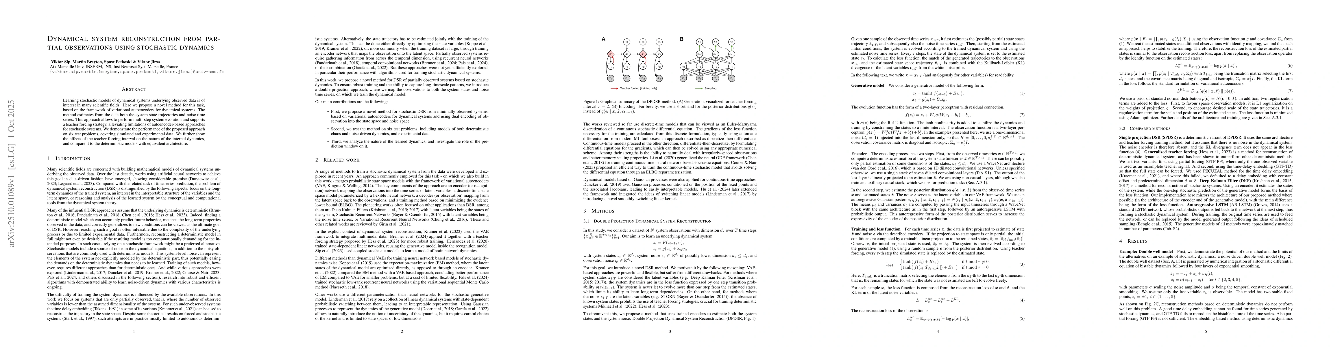 Thumbnail for Dynamical system reconstruction from partial observations using
  stochastic dynamics