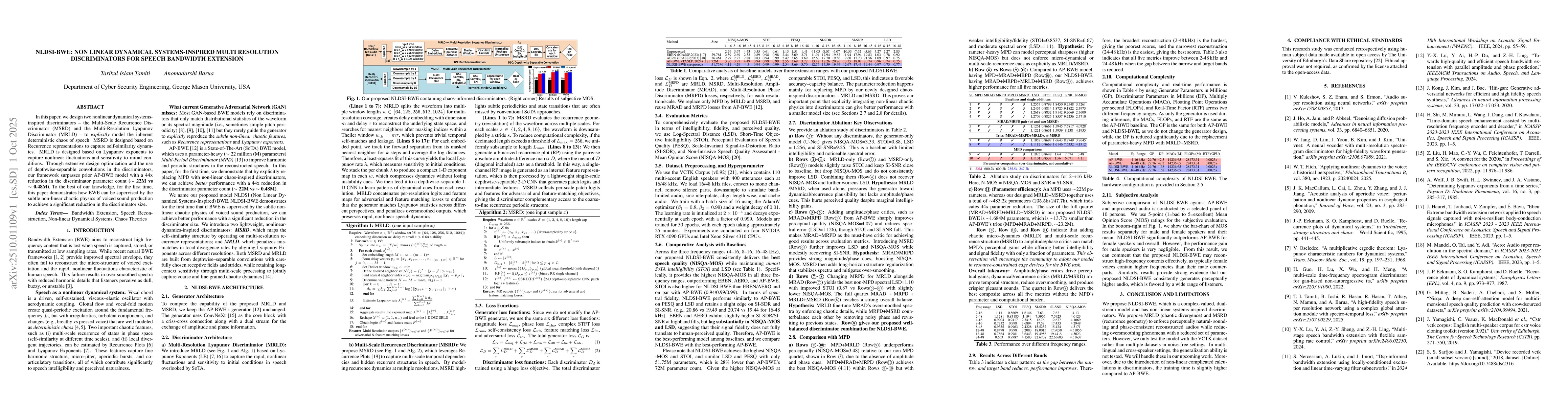 Thumbnail for NLDSI-BWE: Non Linear Dynamical Systems-Inspired Multi Resolution
  Discriminators for Speech Bandwidth Extension