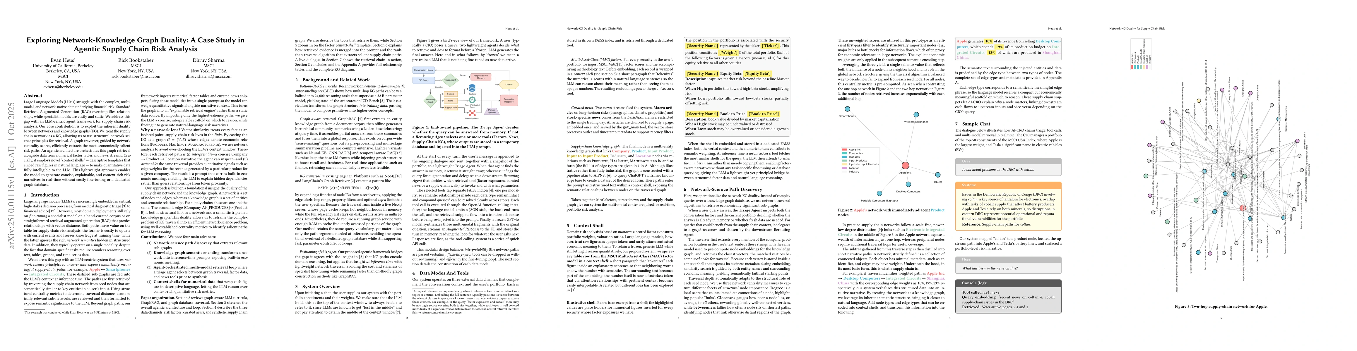 Thumbnail for Exploring Network-Knowledge Graph Duality: A Case Study in Agentic
  Supply Chain Risk Analysis
