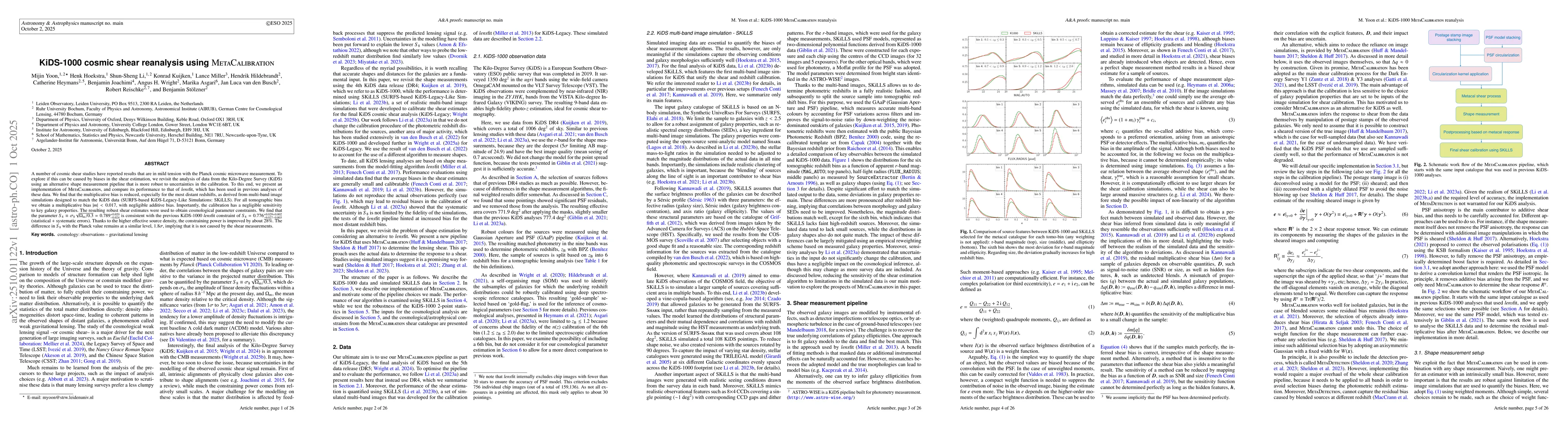 Thumbnail for KiDS-1000 cosmic shear reanalysis using MetaCalibration