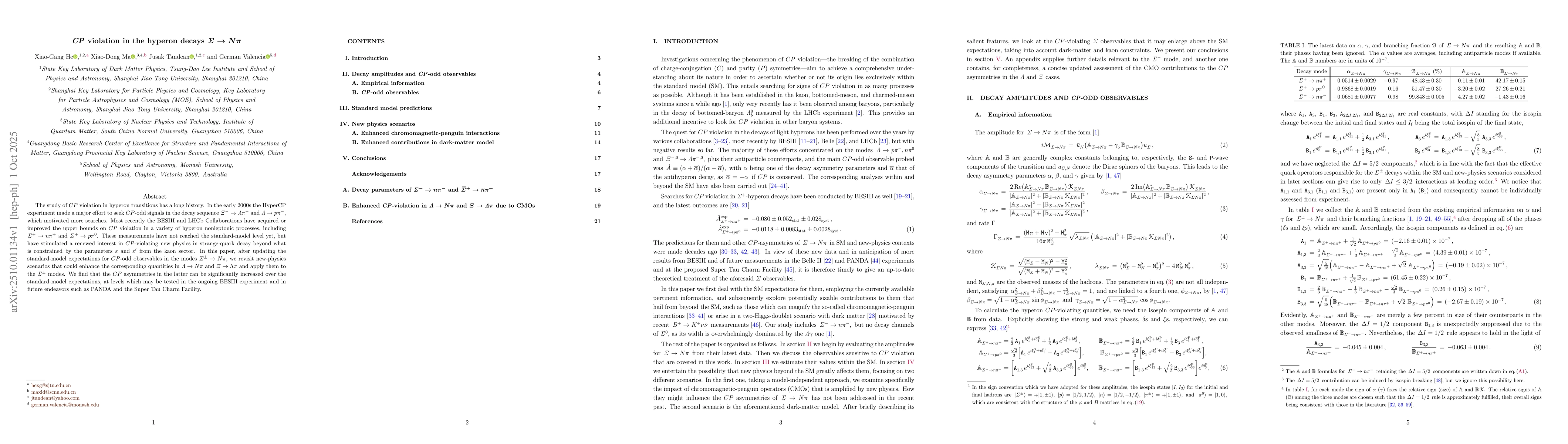 Thumbnail for CP violation in the hyperon decays $Σ\to Nπ$