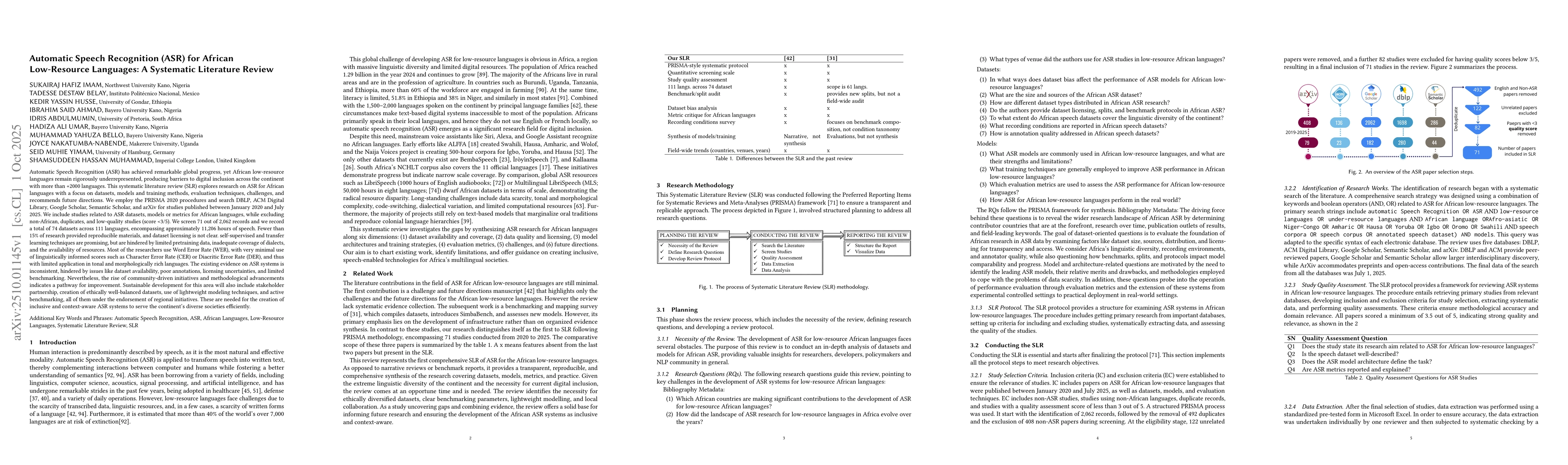 Thumbnail for Automatic Speech Recognition (ASR) for African Low-Resource Languages: A
  Systematic Literature Review