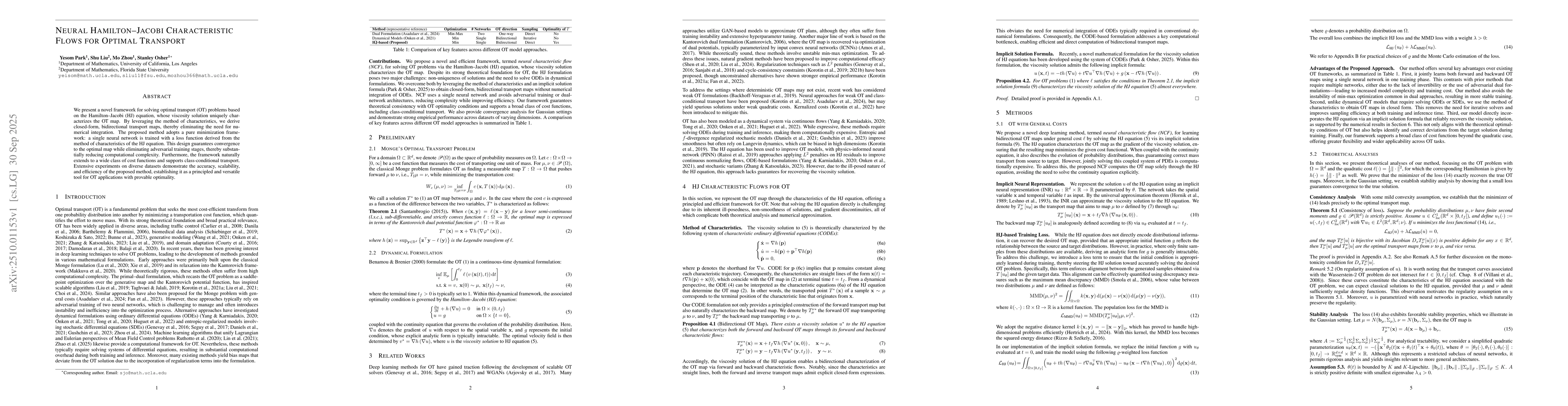 Thumbnail for Neural Hamilton--Jacobi Characteristic Flows for Optimal Transport