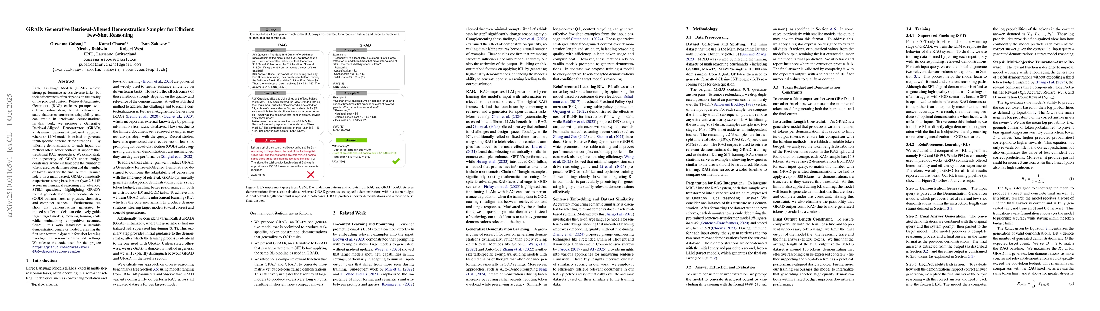 Thumbnail for GRAD: Generative Retrieval-Aligned Demonstration Sampler for Efficient
  Few-Shot Reasoning