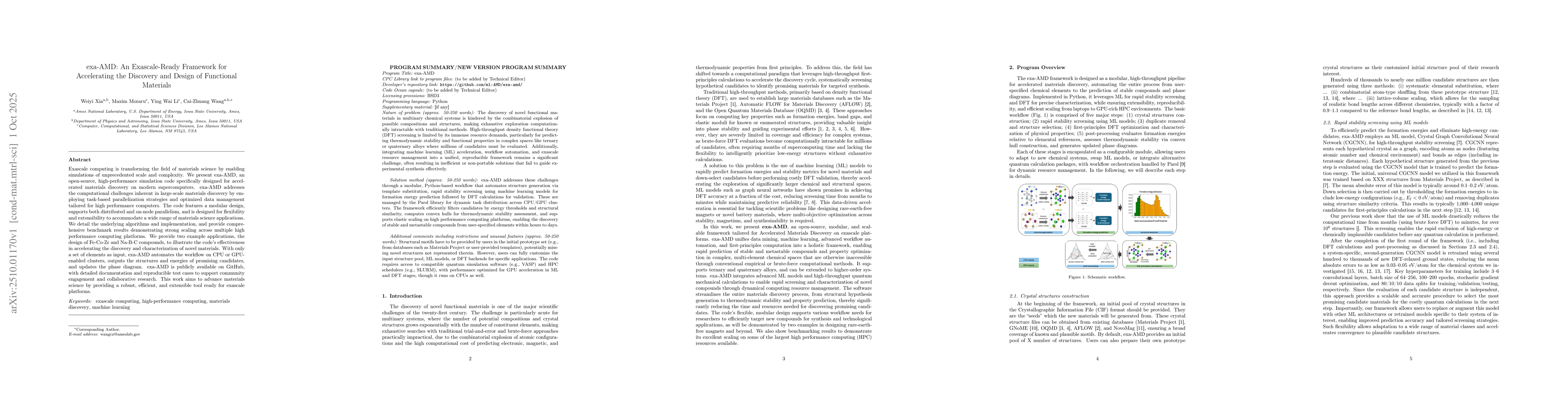 Thumbnail for exa-AMD: An Exascale-Ready Framework for Accelerating the Discovery and
  Design of Functional Materials