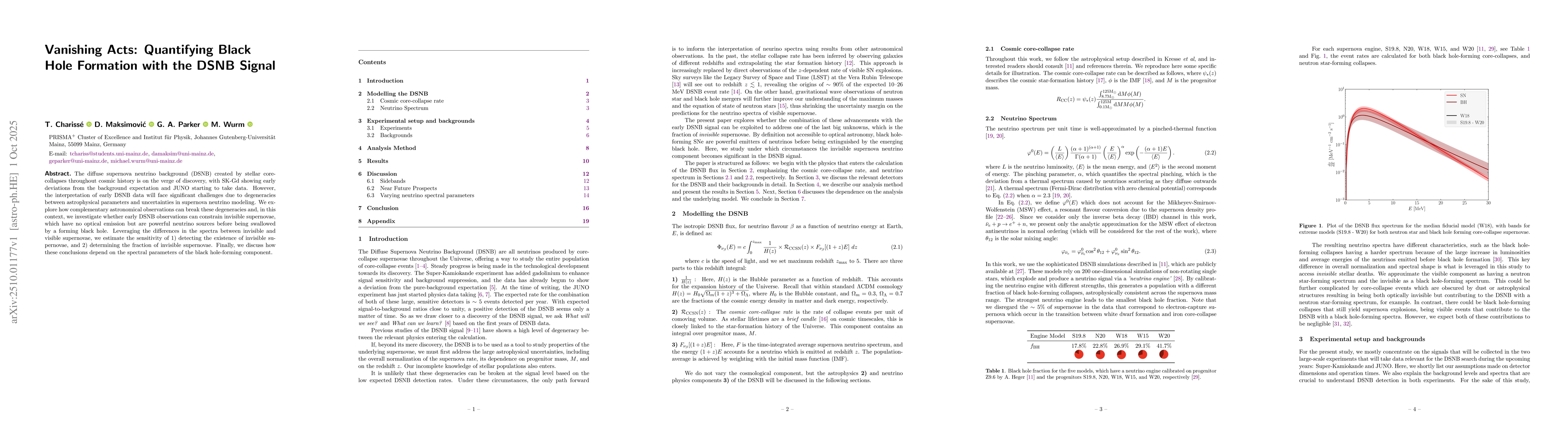 Thumbnail for Vanishing Acts: Quantifying Black Hole Formation with the DSNB Signal