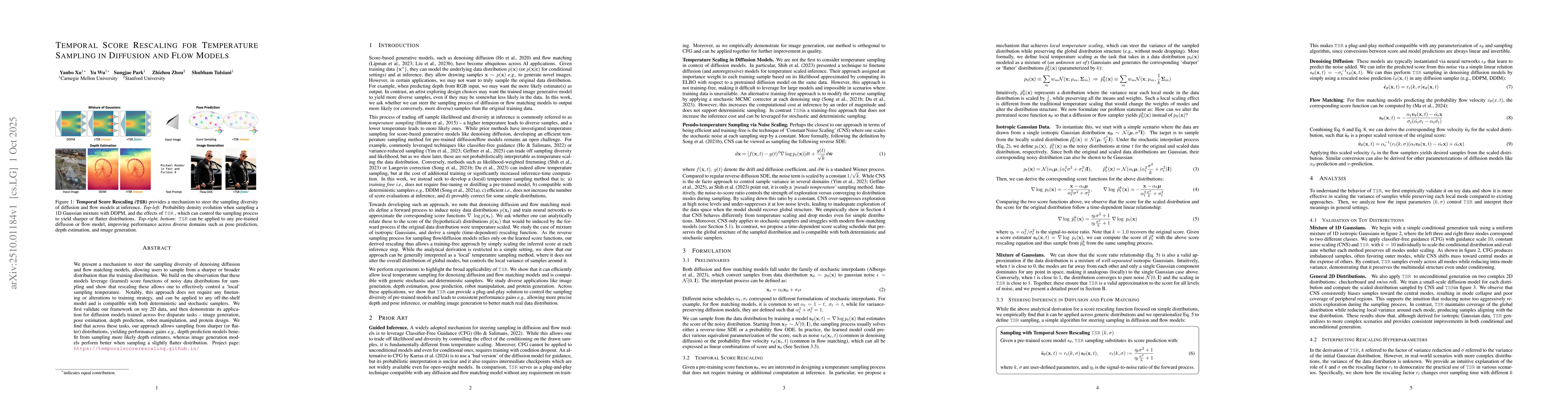 Thumbnail for Temporal Score Rescaling for Temperature Sampling in Diffusion and Flow
  Models