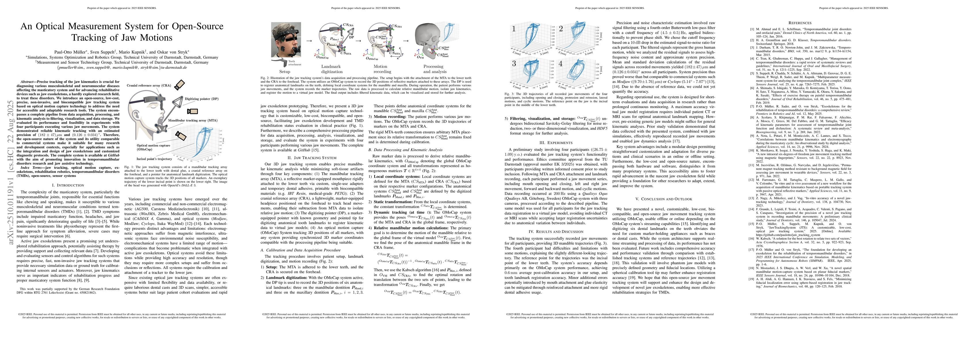 Thumbnail for An Optical Measurement System for Open-Source Tracking of Jaw Motions