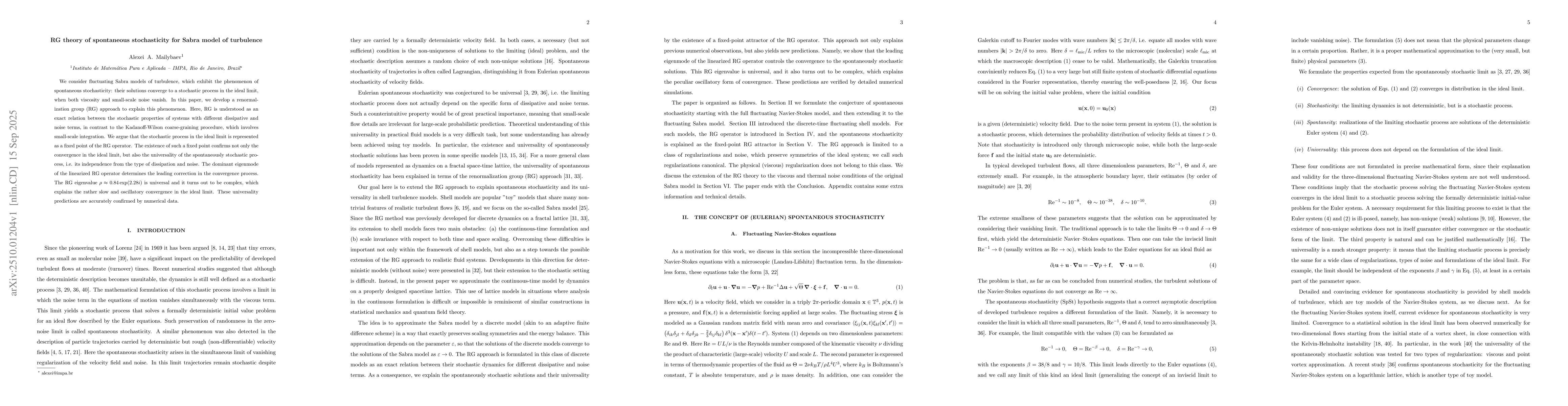 Thumbnail for RG theory of spontaneous stochasticity for Sabra model of turbulence