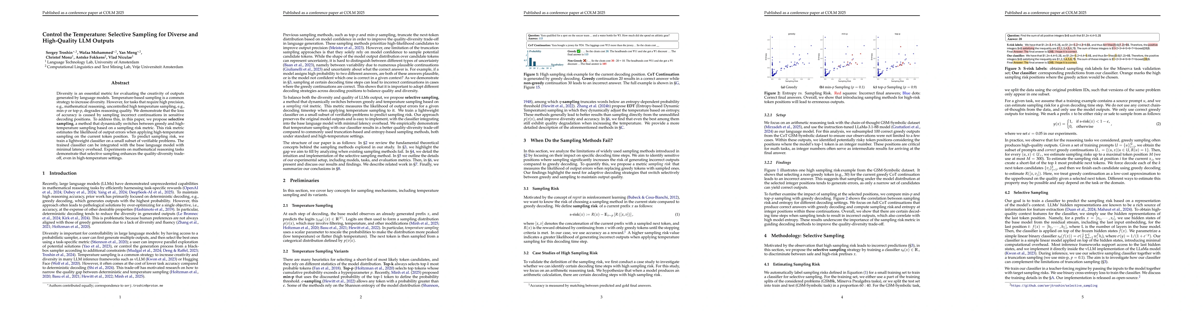 Thumbnail for Control the Temperature: Selective Sampling for Diverse and High-Quality
  LLM Outputs