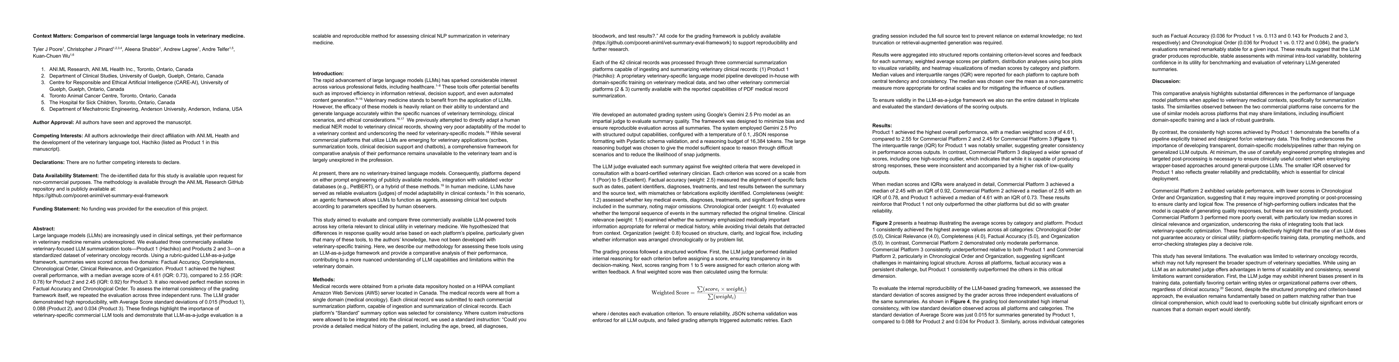 Thumbnail for Context Matters: Comparison of commercial large language tools in
  veterinary medicine