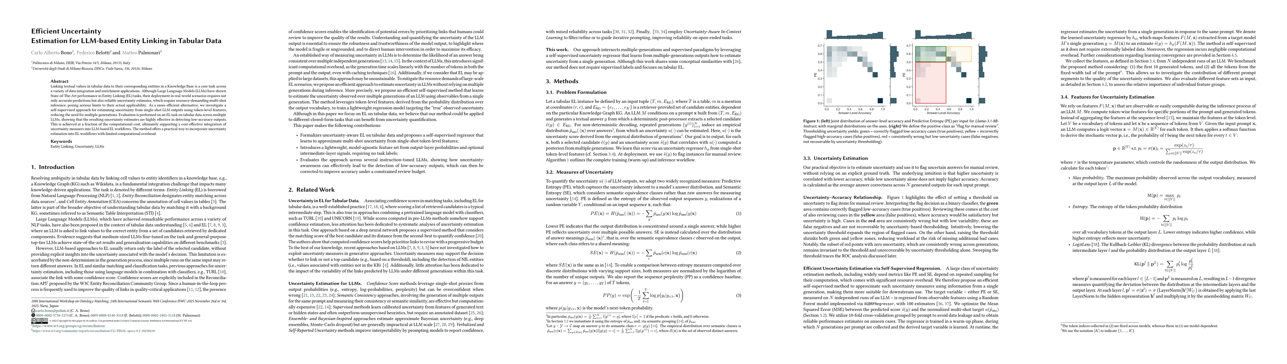 Thumbnail for Efficient Uncertainty Estimation for LLM-based Entity Linking in Tabular
  Data