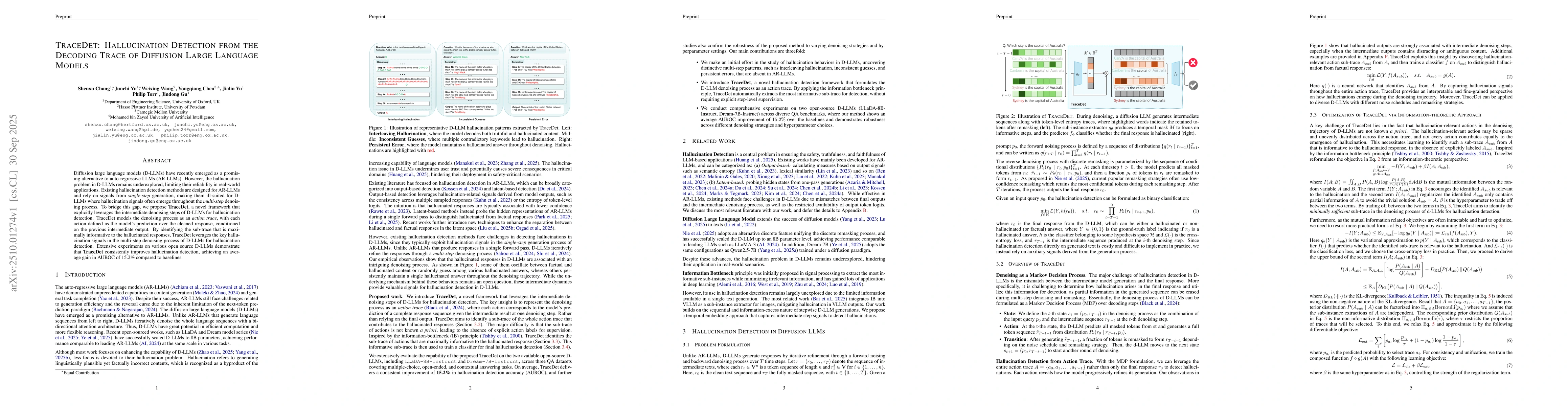 Thumbnail for TraceDet: Hallucination Detection from the Decoding Trace of Diffusion
  Large Language Models