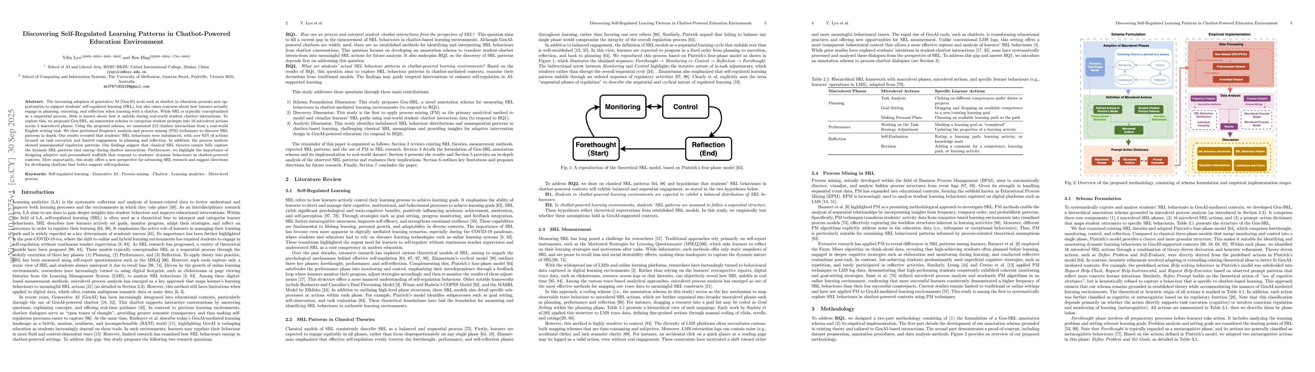 Thumbnail for Discovering Self-Regulated Learning Patterns in Chatbot-Powered
  Education Environment