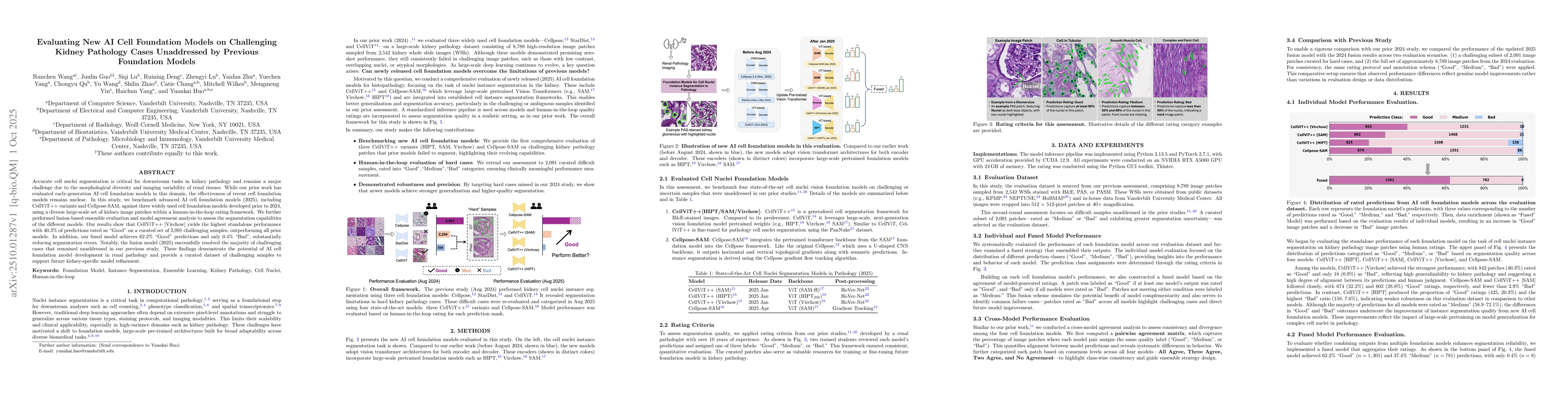 Thumbnail for Evaluating New AI Cell Foundation Models on Challenging Kidney Pathology
  Cases Unaddressed by Previous Foundation Models