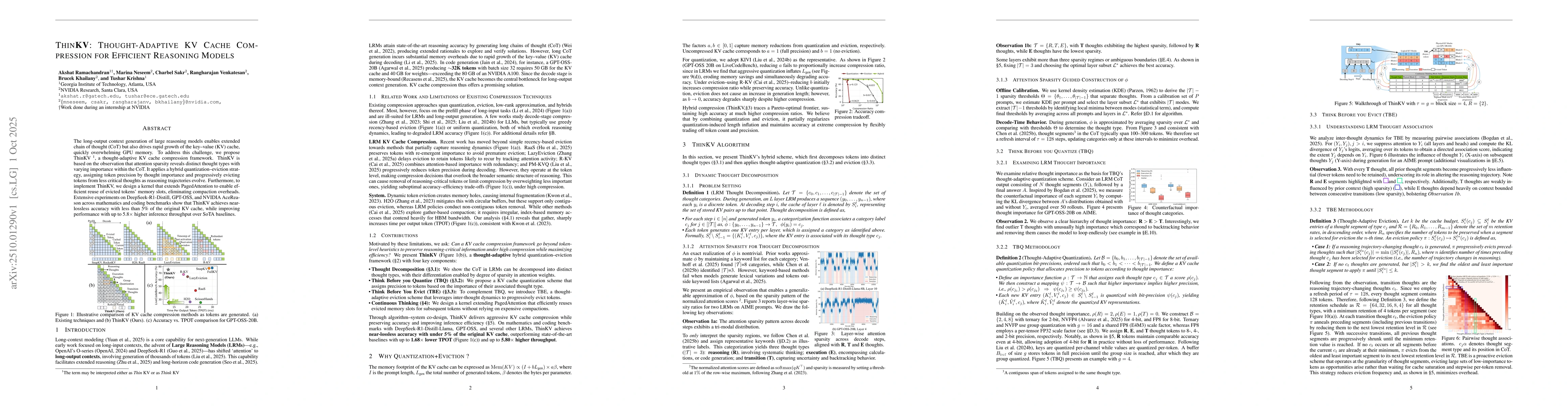 Thumbnail for ThinKV: Thought-Adaptive KV Cache Compression for Efficient Reasoning
  Models