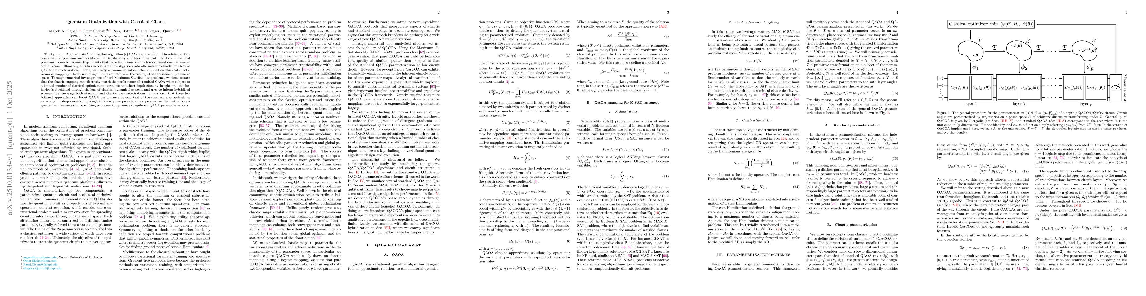 Thumbnail for Quantum Optimization with Classical Chaos