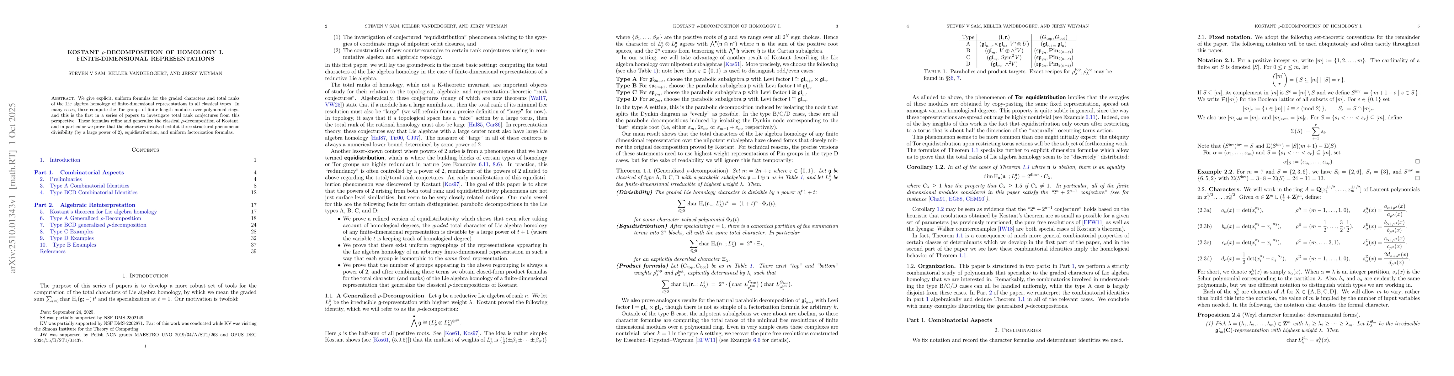 Thumbnail for Kostant $Ď$-decomposition of homology I. Finite-dimensional
  representations