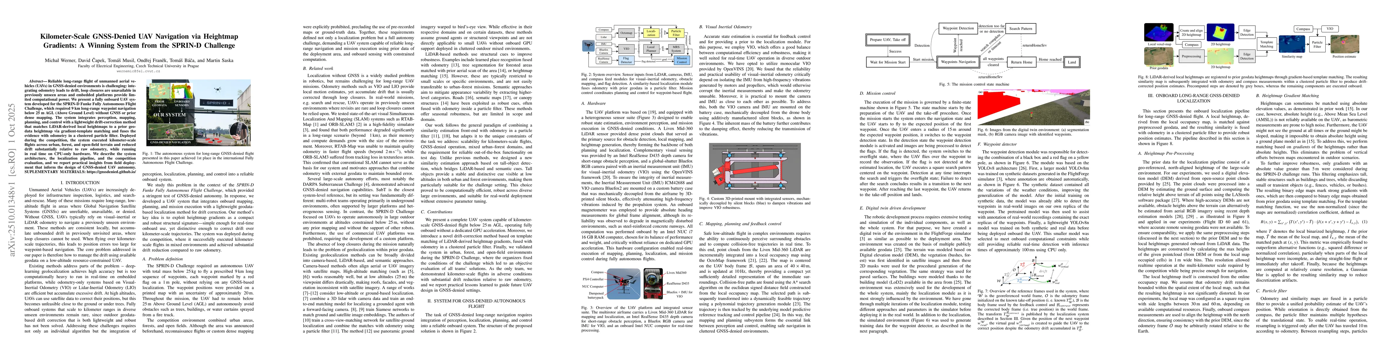 Thumbnail for Kilometer-Scale GNSS-Denied UAV Navigation via Heightmap Gradients: A
  Winning System from the SPRIN-D Challenge