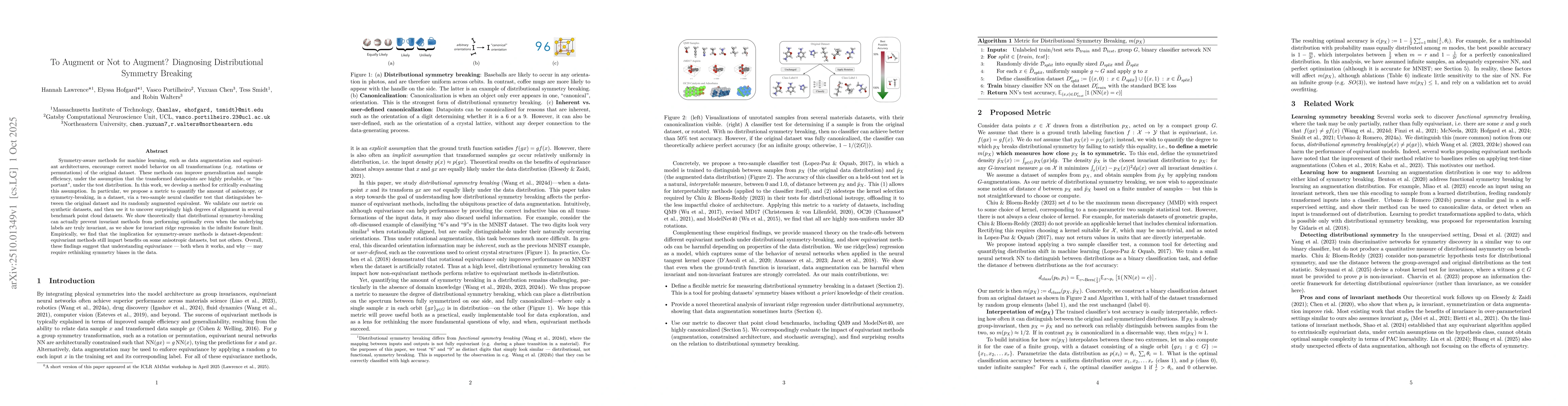 Thumbnail for To Augment or Not to Augment? Diagnosing Distributional Symmetry
  Breaking