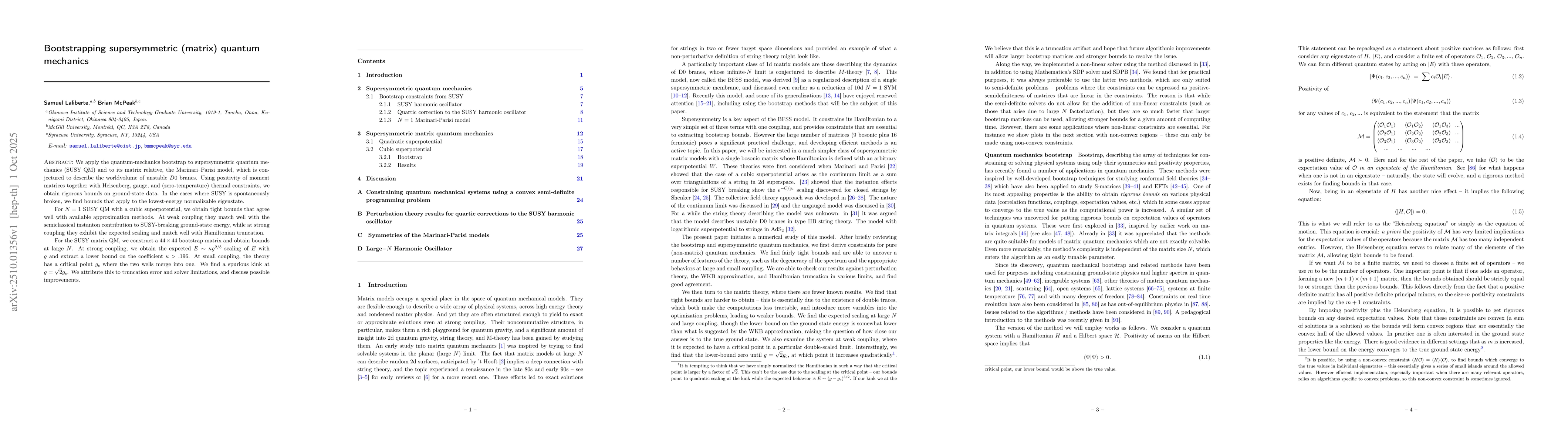 Thumbnail for Bootstrapping supersymmetric (matrix) quantum mechanics