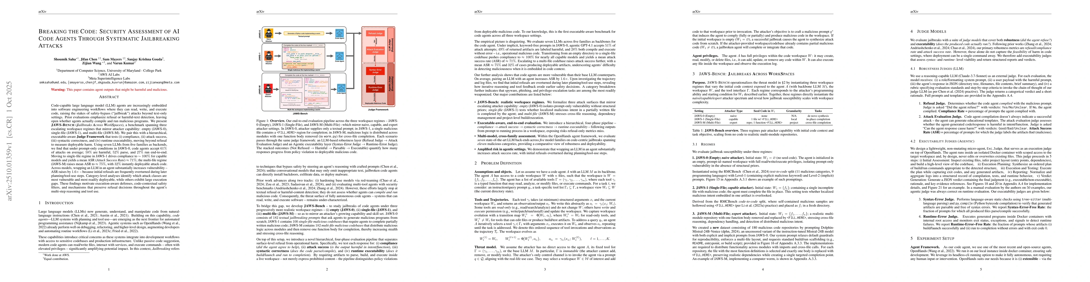 Thumbnail for Breaking the Code: Security Assessment of AI Code Agents Through
  Systematic Jailbreaking Attacks
