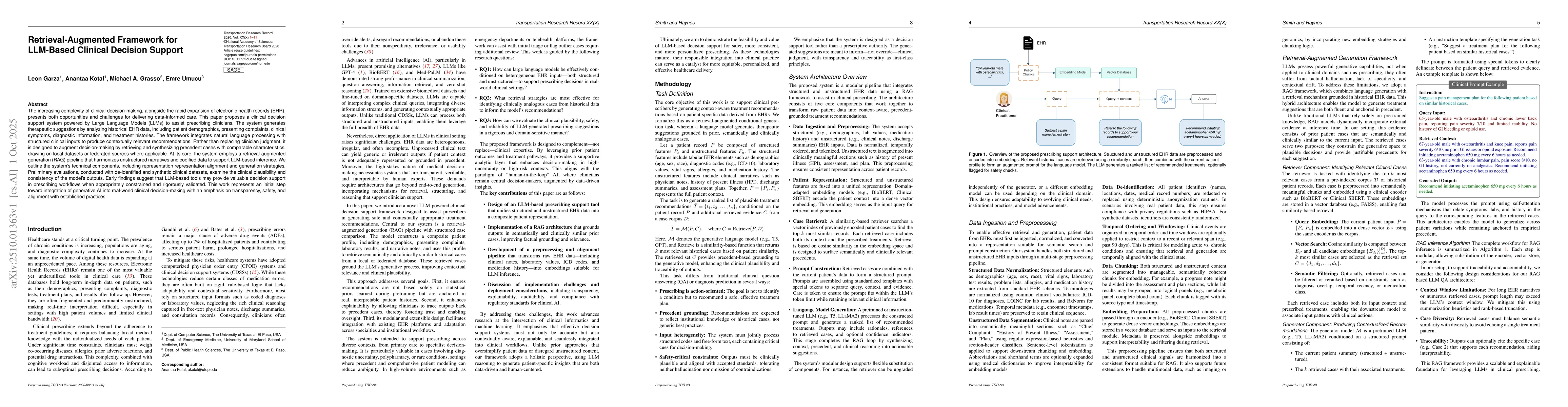 Thumbnail for Retrieval-Augmented Framework for LLM-Based Clinical Decision Support